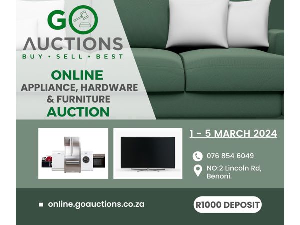 (Online Appliance, Hardware & Furniture Auction 8)